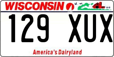 WI license plate 129XUX