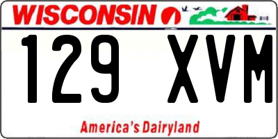 WI license plate 129XVM