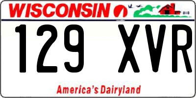 WI license plate 129XVR