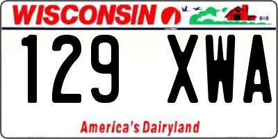 WI license plate 129XWA