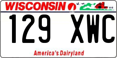 WI license plate 129XWC