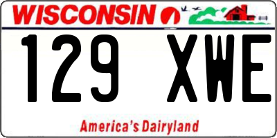 WI license plate 129XWE