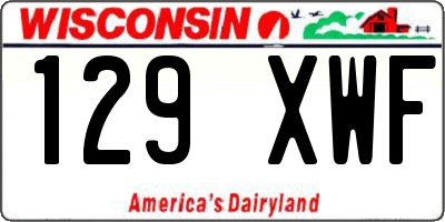 WI license plate 129XWF