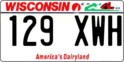 WI license plate 129XWH