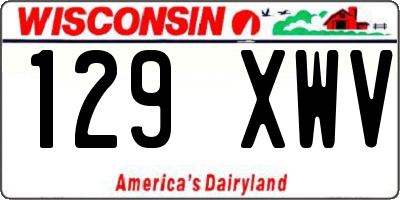WI license plate 129XWV