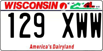 WI license plate 129XWW