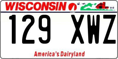 WI license plate 129XWZ