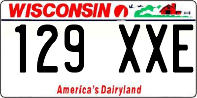 WI license plate 129XXE