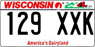 WI license plate 129XXK