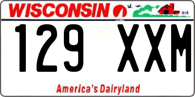 WI license plate 129XXM