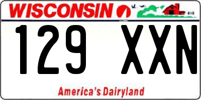 WI license plate 129XXN