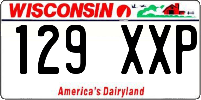 WI license plate 129XXP