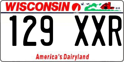 WI license plate 129XXR