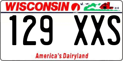 WI license plate 129XXS