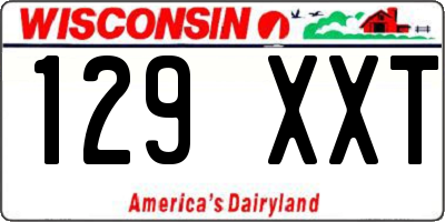 WI license plate 129XXT