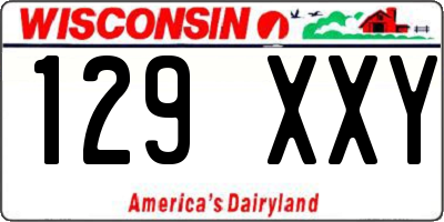 WI license plate 129XXY