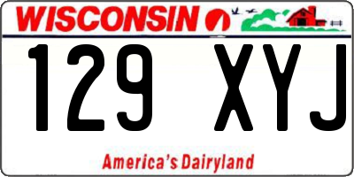 WI license plate 129XYJ