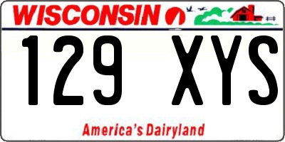 WI license plate 129XYS