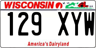 WI license plate 129XYW