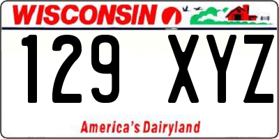 WI license plate 129XYZ