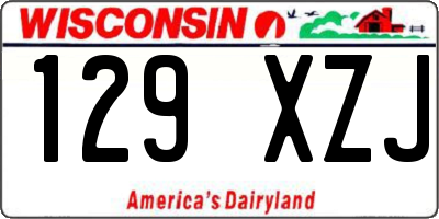 WI license plate 129XZJ