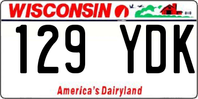 WI license plate 129YDK