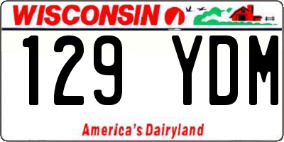 WI license plate 129YDM