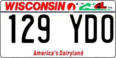 WI license plate 129YDO