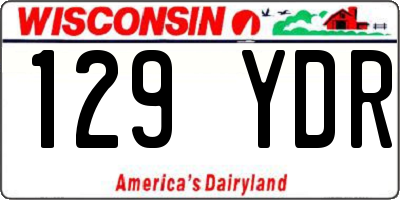 WI license plate 129YDR