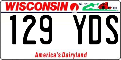 WI license plate 129YDS