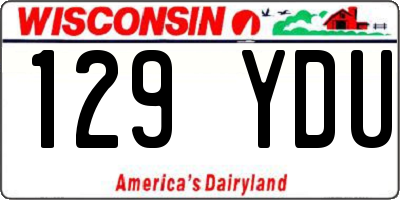 WI license plate 129YDU