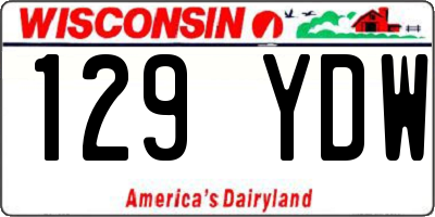 WI license plate 129YDW