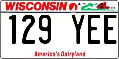 WI license plate 129YEE