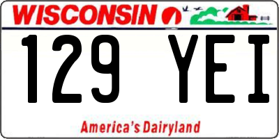 WI license plate 129YEI