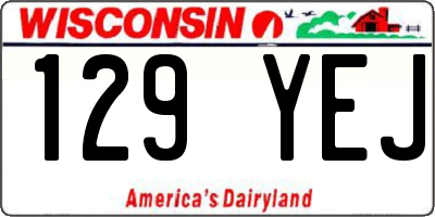 WI license plate 129YEJ