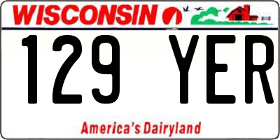 WI license plate 129YER