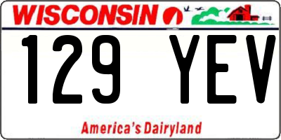WI license plate 129YEV