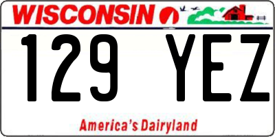 WI license plate 129YEZ