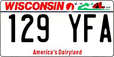 WI license plate 129YFA