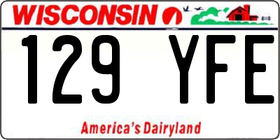 WI license plate 129YFE