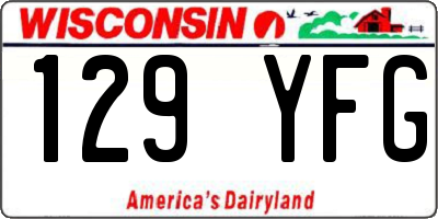 WI license plate 129YFG