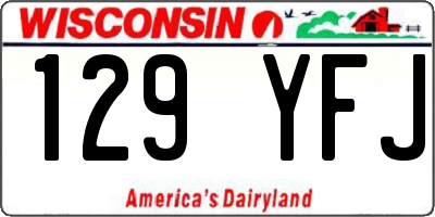 WI license plate 129YFJ