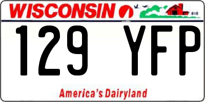 WI license plate 129YFP