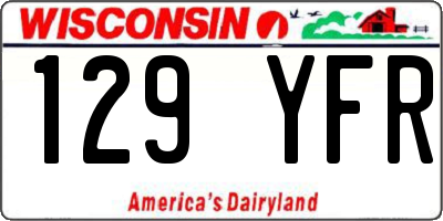 WI license plate 129YFR