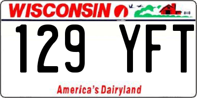 WI license plate 129YFT