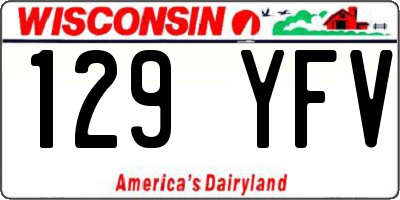 WI license plate 129YFV