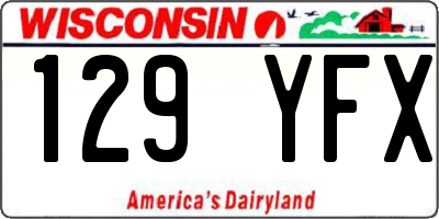WI license plate 129YFX