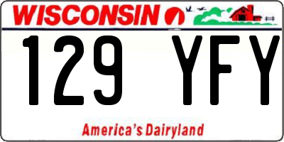 WI license plate 129YFY