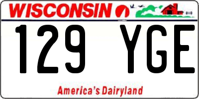 WI license plate 129YGE
