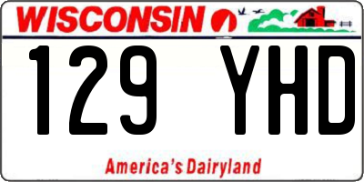 WI license plate 129YHD